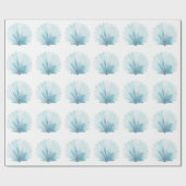 Coastal Aqua Scallop Seashell Cadeaupapier (Vlak)