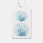 Coastal Aqua Scallop Seashell gepersonaliseerd Cadeaulabel (Voorkant)