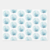 Coastal Aqua Scallop Seashell gepersonaliseerd Inpakpapier Vel (Voorkant)