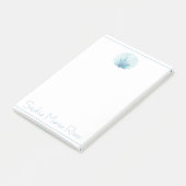Coastal Aqua Scallop Seashell gepersonaliseerd Post-it® Notes (Schuin)
