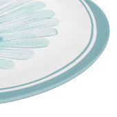 Coastal Aqua Scallop Seashell Snijplank (Hoek)