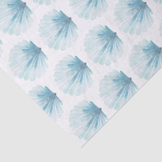 Coastal Aqua Scallop Seashell Tissuepapier (Detail)