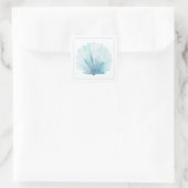 Coastal Aqua Scallop Seashell Vierkante Sticker (Tas)