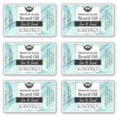 Coastal Aqua Zee Baard Olielabel + Ingrediënten Sticker (Voorkant)