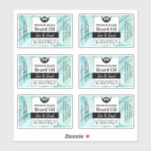 Coastal Aqua Zee Baard Olielabel + Ingrediënten Sticker (Vel)