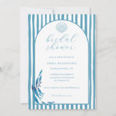 Coastal Arch Blue White Bridal Shower  Kaart (Voorkant)