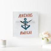 Coastal Art | Anchors Away Vierkante Klok (Huis)