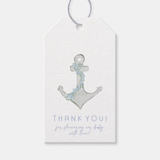 Coastal Baby Ahoy Its a Boy Baby Shower Cadeaulabel (Voorkant)