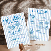 Coastal Bachelorette Cocktail Party Blauw Kaart