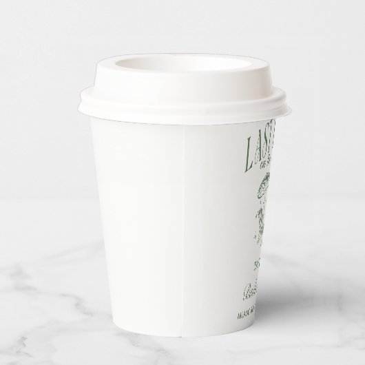 Coastal Bachelorette Cocktail Party Groen Papieren Bekers (Rechts)