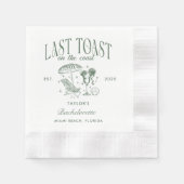 Coastal Bachelorette Cocktail Party Groen Servet (Voorkant)