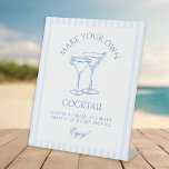 Coastal Bachelorette Maak je eigen cocktail Reclamebord Met Voetstuk<br><div class="desc">Dit ontwerp is voorzien van trendy vette tekst,  strandvibes met handgetekende cocktails.</div>