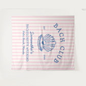 Coastal Bachelorette Party blauw roze bach club Wandkleed (Voorkant (horizontaal))