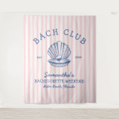 Coastal Bachelorette Party blauw roze bach club Wandkleed (Voorkant)