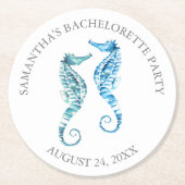 Coastal Bachelorette Party Seahorse Ronde Kartonnen Onderzetter (Voorkant)