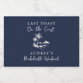 Coastal Bachelorette Party Sparkling Wijnetiket (Enkel label)