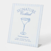 Coastal Bachelorette Signature Cocktail Reclamebord Met Voetstuk (Voorkant)