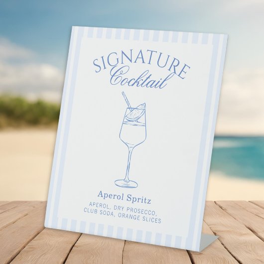 Coastal Bachelorette Signature Cocktail Reclamebord Met Voetstuk