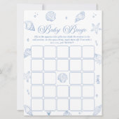 Coastal Beach Baby shower Bingo Game Kaart (Voorkant)