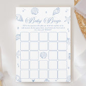 Coastal Beach Baby shower Bingo Game Kaart