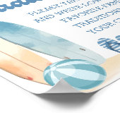 Coastal Beach Baby shower Familietradities Poster (Hoek)