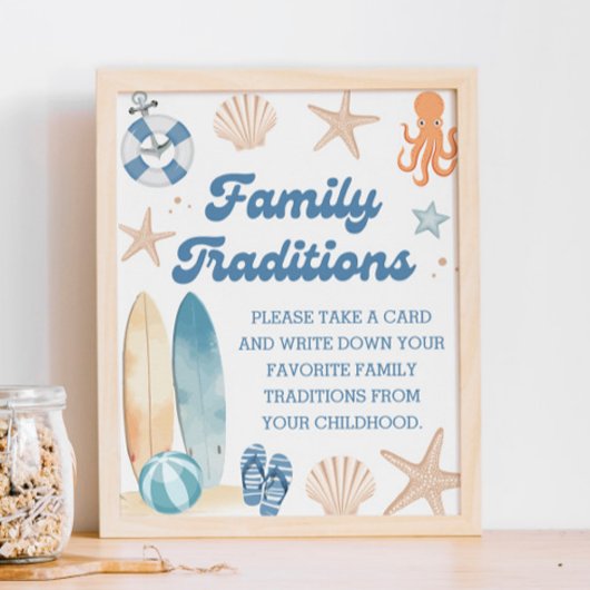 Coastal Beach Baby shower Familietradities Poster