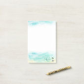 Coastal Beach Baby Zee Schildpadden Naam Monogram Post-it® Notes (Op bureau)