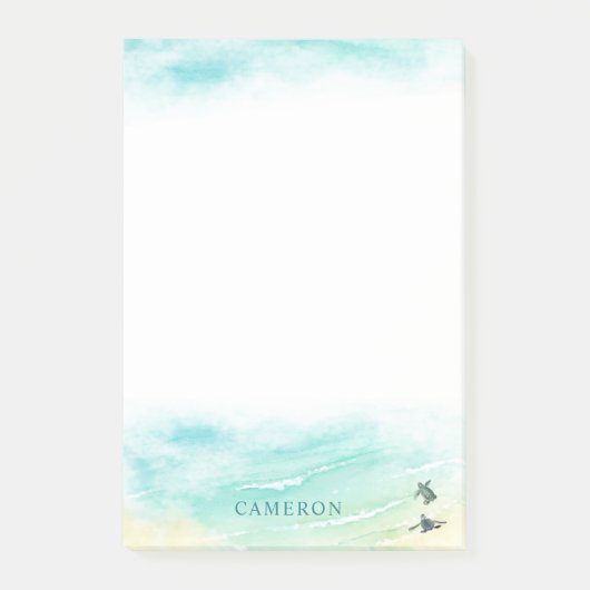 Coastal Beach Baby Zee schildpadden personaliseren Post-it® Notes (Voorkant)