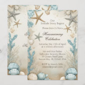 Coastal Beach Beige Sand Housewarming Celebration  Kaart (Voorkant / Achterkant)