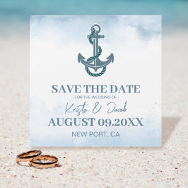 Coastal Beach Blue Nautical Wedding Bewaar de datu