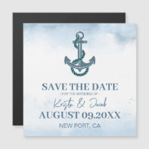Coastal Beach Blue Nautical Wedding Bewaar de datu