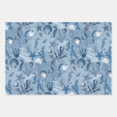 Coastal Beach Blue Ocean Zee Life Inpakpapier Vel (Voorkant)