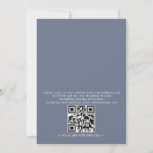 Coastal beach blue seashell qr code wedding kaart (Achterkant)