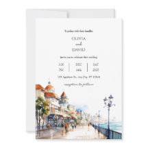 Coastal Beach Boardwalk Town City Scène bruiloft