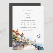 Coastal Beach Boardwalk Town City Scène bruiloft Kaart (Voorkant / Achterkant)