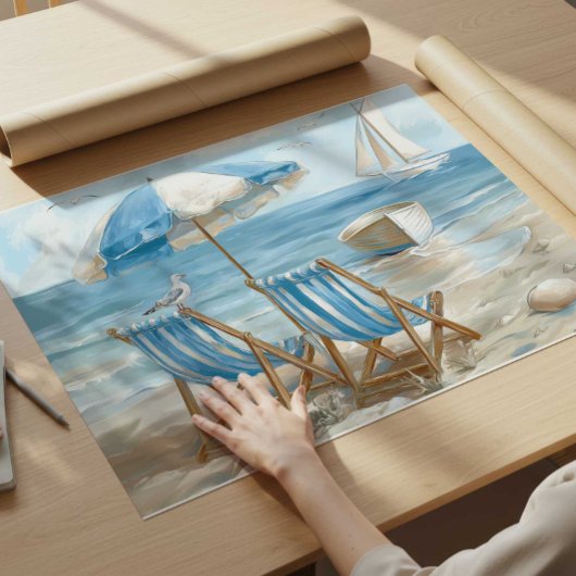 Coastal Beach Chairs Coastal Wall Art | Poster