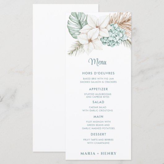 Coastal Beach Christmas Menu (Voorkant / Achterkant)