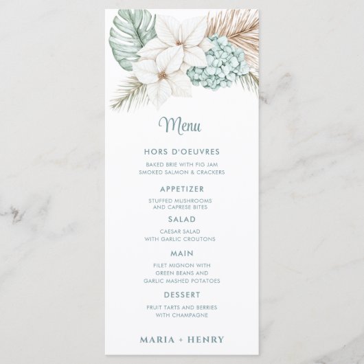 Coastal Beach Christmas Menu (Voorkant)