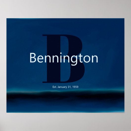 Coastal Beach Custom Last Name Decor Prints (Voorkant)