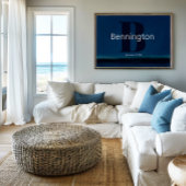 Coastal Beach Custom Last Name Decor Prints