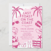 Coastal Beach Doodle Vrijgezellenfeest Kaart (Voorkant)