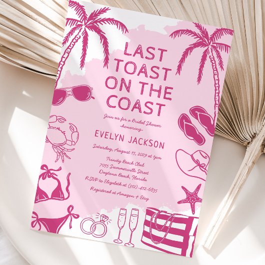 Coastal Beach Doodle Vrijgezellenfeest Kaart