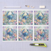 Coastal Beach Floral Blue Crab & Shells Decoupage  Tissuepapier (Craft)