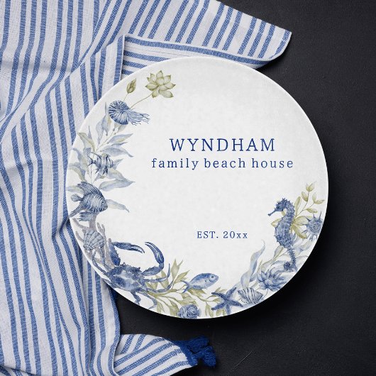 Coastal Beach House Marine Life gepersonaliseerd. Snijplank