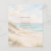 Coastal beach modern budget wedding Save the Date Flyer (Achterkant)