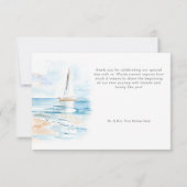 Coastal Beach Modern Watercolor Wedding Bedankkaart (Achterkant)