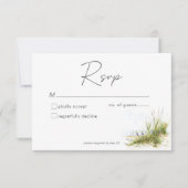 Coastal Beach Modern Watercolor Wedding RSVP Kaartje (Voorkant)