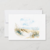 Coastal Beach Modern Watercolor Wedding RSVP Kaartje (Achterkant)