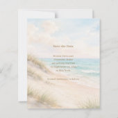 Coastal beach modern wedding Save the Date card (Achterkant)