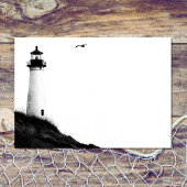 Coastal Beach Nautische Vuurtoren Trouwdetails Informatiekaartje